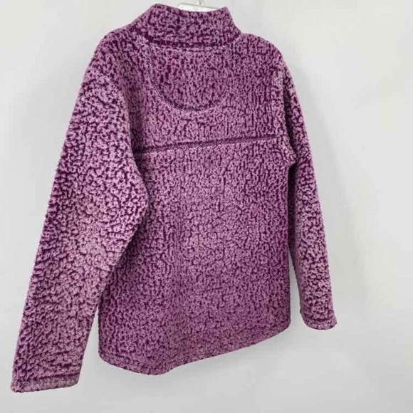 Wonder Nation Big Girls M 7-8 Sherpa Quarter Zip Pullover Purple Fall Winter - Picture 2 of 3